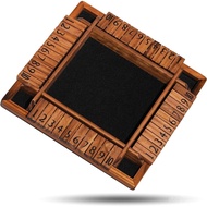 Shut The Box Game Wooden for 1-4 Players，Educational & Fun Wooden Board Game with 10 Dice and Shut-T