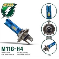 RTD LED HEADLIGHT M11G H4 SUPER WHITE W/ BUILT IN PARKLIGHT BLUE | ROAD RUNNER RACING ENT