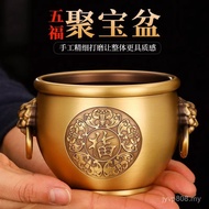 Rice Cylinder Crafts Jucai Home Furnishing Cornucopia Brass Cylinder Entrance Wufu Baifu Living Room