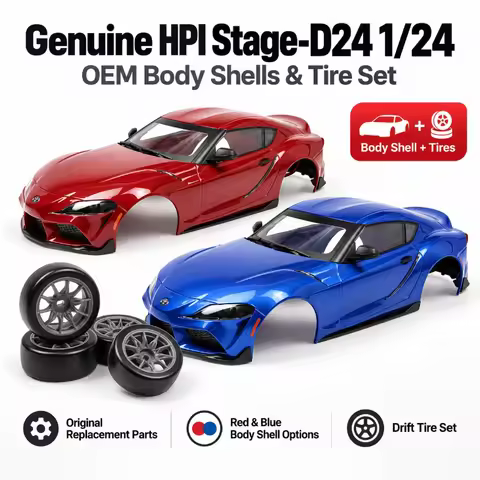 Original HPI Stage-D24 1/24 Body Shell & Drift Tires Genuine OEM Replacement Parts for RWD RC Drift 