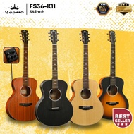 KEPMA FS36-EQ Elite Series 36 inch (3/4) Travel Solid Top Acoustic Guitar with AcoustiFex® K-11 Pick
