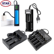[STAS] Sinlge Dual Slot USB Smart Battery Charger for 14500 18500 26650 3.7V Battery