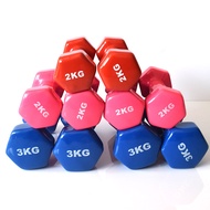 Hand-held dumbbells for men and women at the gym and restaurants covered with rubber 6kg, 7kg, 8kg, 