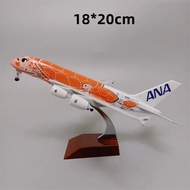 20Cm ANA Airlines Airbus A380 Diecast Mô Hình Máy Bay Xanh Hoạt Hình Rùa Biển Kim Loại Hợp Kim Đồ Ch