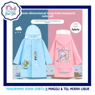 YUME SHOP Jas Hujan Anak Sekolah Karakter Lucu Jas Hujan Ransel Poncho Terusan Raincoat Backpack Chi