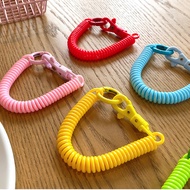 Candy Color Spring Rope Stretch Elastic Rope Card Holder Handle Lanyard Hanging Key Hanging School B