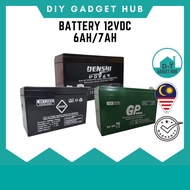 Backup Battery 12VDC 7AH 6AH Sealed Lead Acid GP Denshi Wame Autogate Automotive
