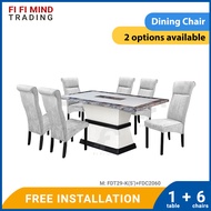 Danilo Marble Dining Set/ Marble Dining Table/ Meja Makan 6 Kerusi/ Meja Makan Marble/ Meja Makan Set