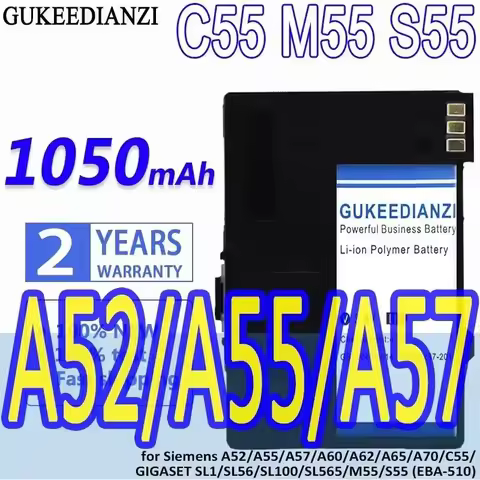 Mobile Phone Battery C55 M55 S55 1050mAh For Siemens A52 A55 A57 A60 A62 A65 A70 For Gigaset SL1 SL5