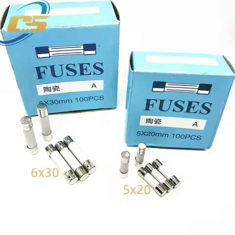 10PCS 5*20mm 6*30mm Fast blow Ceramic Fuse 5x20mm 250V 0.1A 0.25A 0.5A 1A 1.5A 2A 2.5A 3A 3.15A 4A 5