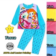 KATUN 5.5 PP PRINTING SET FOR GIRLS SEA MERMAID MERYERYUNG COTTON MATERIAL AGE SIZE 1 2 3 4 5 6 7 8 
