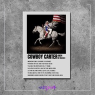 Wooden frame Cover Music Album Poster Cowboy Carter by Beyonce wall decor