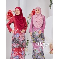Baju Kurung Pahang Batik Sultanah Bayu,Batik Malaysia,Plus Size XS-5XL,Nursing Friendly,Berpoket,