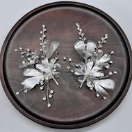 Cài tóc cô dâu hoa trắng kết pha lê mẫu cài tóc thủ công mới 2025 T5 SP2227486