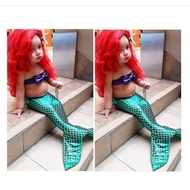 Little Mermaid Costume Tail Baby Girl Kids Bikini Cosplay Ariel Halloween Birthday Photoshoot Outfit