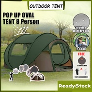 Large Camping Tent Family Pop Up Tent 8 Person Khemah Camping Waterproof Changing Tent Khemah Campak