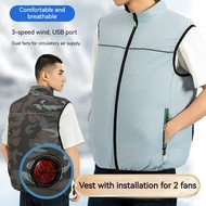 Can Install 2 Fan Vests Outdoor Cool Tops with Fans Vests with Fans Air Conditioning Suits