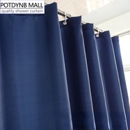 Dark Blue Polyester Shower Curtain Waterproof Bathroom Curtains