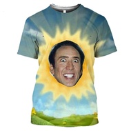 New Pop 3D Actor Nicolas Cage Printing T Shirt Children Fashion Streetwear Tee Shirts Funny Short Sl