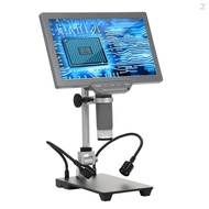 Digital Microscope with 10.1'' IPS Screen TV Digital Microscope for Electronic Repair Coin   Microscope with IR Remoter, USB Cable, Base and Metal Bracket
