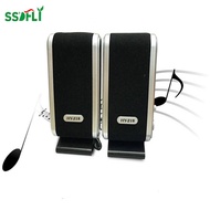 High quality HY-218 Computer Speakers Mini Stereo USB Bookshelf Notebook Phone Speakers Can Do Power