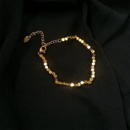 High-End Feeling 18K Gold Small Square Bracelet Women's Strobe Exquisite Titanium Steel Non-Fade Jew