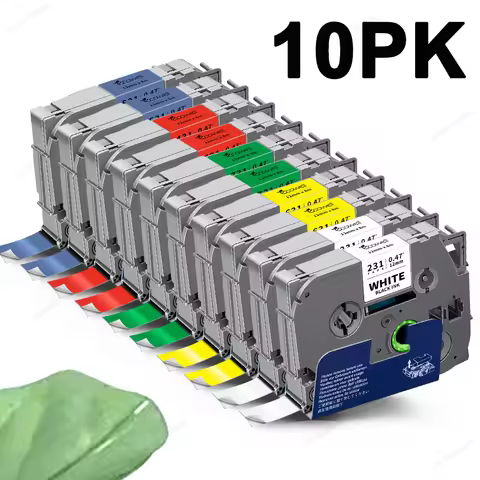 3PK/10PK TZe231 Compatible for Brother TZe-231 12mm Laminated P Touch Label Maker Tape Black on Whit