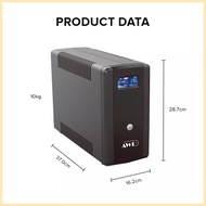 ⊕ ۞ ♧ Ipason AWP AID1500 Pro LCD 900W-1500VA UPS with AVR Uninterruptible Power Supply (6 Sockets)