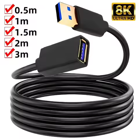 USB 3.0 2.0 Extension Cable Extender Cord Fast Extension Data Transfer Wire 0.5/1/1.5/2/3M for Smart