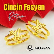 MOMAS CINCIN ROTAN FESYEN 5D Emas 916 Tulen Cincin Emas 916 Bajet Cincin Rotan Bajet Emas 916 Tulen 