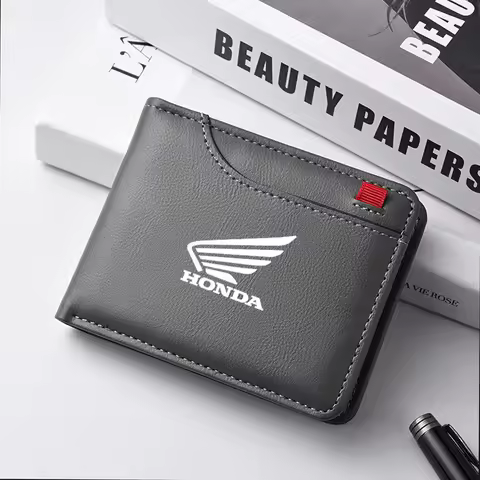 Leather Motorcycle Logo ID Card Driver License Package Wallet Accessories For Honda CB400 CB650FCBF 