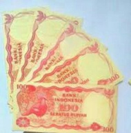 Uang Kuno 100 Rupiah Goura Victoria 1984 UNC