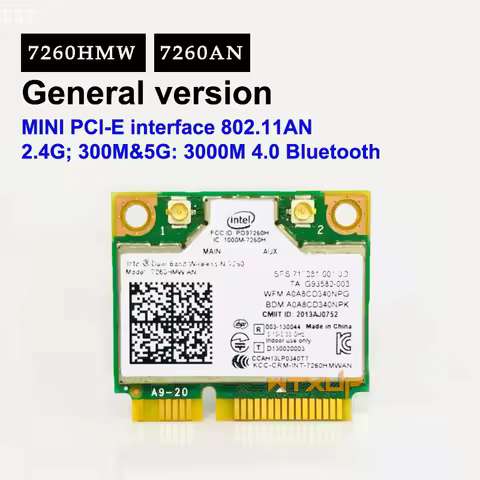 Bluetooth-compatible 4.0 Wireless Dual Band Wireless Card ForIntel 7260 7260HMW AN Mini PCI-E 2.4G/5