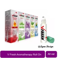 VFRESH | V FRESH Aromatherapy Roll On - Minyak Angin Cap Lang 8 ml | Fresh | Hot | Lavender | Green