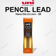 Uni Nano Dia Pencil Lead 0.3 mm 2B - Mechanical Pencil Lead 2B - 0.3 mm DiM