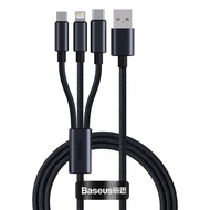 Baseus 3 in 1 USB Cable for iPhone 14 13 12 3.5A Cable For Samsung Xiaomi Mi 9 Huawei Micro USB Data