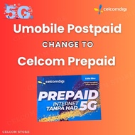 UMobile Postpaid Change To Celcom Prepaid Celcomdigi 5G prepaid edisi biru