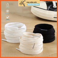 Genuine memo converse 1970s sports shoe laces, black and white, cream canvas, suitable for adidas, M