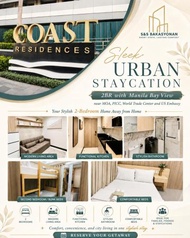 Sleek Urban Staycation-2BR with Manila Bay View near MOA, PICC, World Trade Center and US Embassy