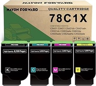 78C1XK0 78C1XC0 78C1XM0 78C1XY0 CS421H High Yield Toner Cartridges Replacement for CS421 CX421 CS421