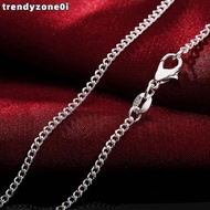 TRENDYZONE0I Side Chain Necklace, 40-75cm 925 Sterling Silver Necklace, Fashion 2MM Jewelrys Gifts S