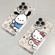Sanrio Hello KT Kitty Transparent TPU Pacha Dog Phone Case for VIVO Y35 Y55 Y55s Y15 Y15a Y15s Y22 Y