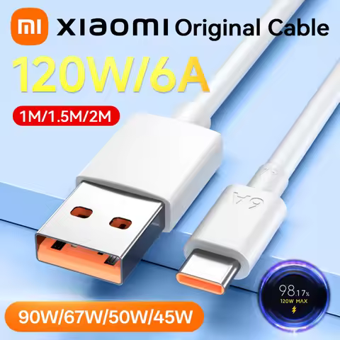 Xiaomi Original Cable 120W 90W 67W 6A USB Type C Fast Turbo Charge Kable Mi 15S Pro 14 13 12 Redmi N