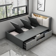 [SG SELLER ] Modernity Tatami Bed Frame Solid Wood Bed Frame Storage Bed Frame Super Single/Queen/King Size Bed Frame Bed Frame With Mattress