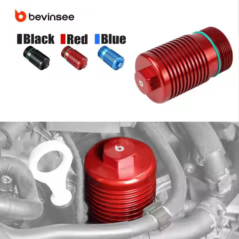 BEVINSEE Aluminum Oil Filter Housing for VW for Golf MK7 MK7.5 for VW Tiguan Jetta Mk6 Passat B7 for