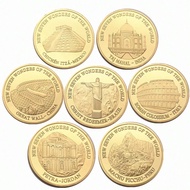 7 Wonders Of The World Commemorative Coins - Pyramid, Great Wall, Taj Mahal, Colosseum, Creative Sou