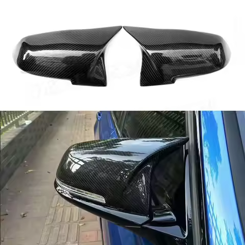 Carbon Fiber & ABS Rear View Mirror Cover Caps for BMW 1 2 3 4 Series M3 M4 Look F20 F30 F32 F33 F36