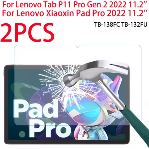 2 Packs Glass Film For Lenovo Tab P11 Pro Gen 2 11.2 inch 2022 Screen Protector Film For Xiaoxin Pad
