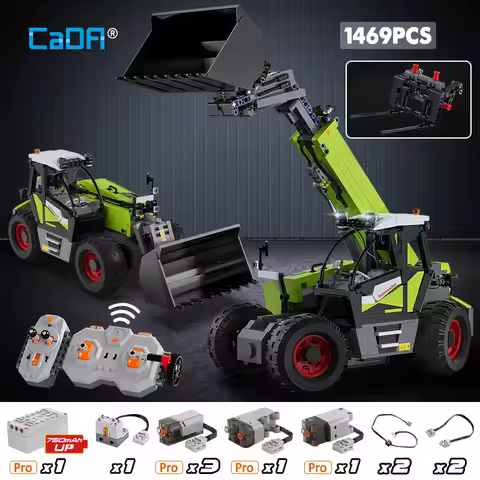 Cada 1469pcs City Remote Control Engineering Vehicle DIY Model Building Blocks RC Truck Car Bricks T