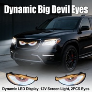 Light Car Sticker Car Train Universal Display Devil's Eye Windshield LED